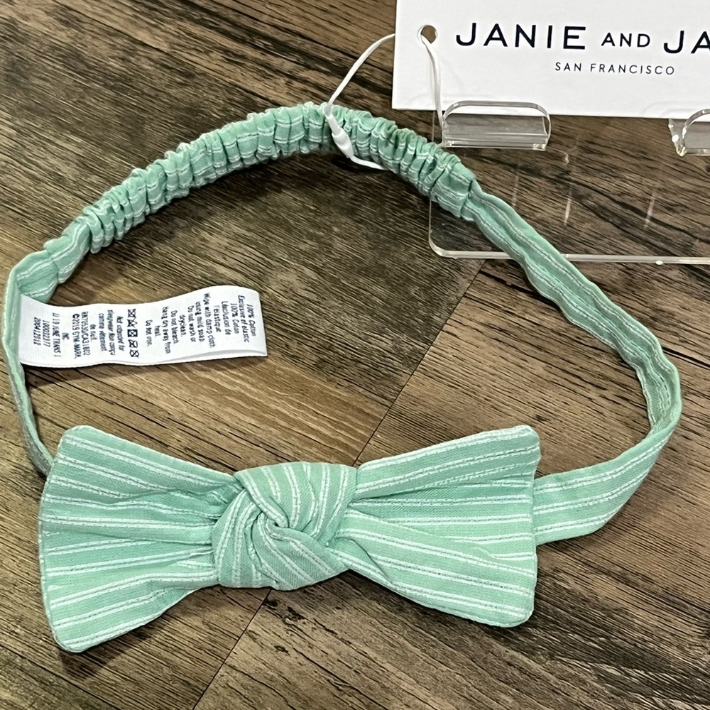 Janie & Jack Baby Girl Green Bow Headband